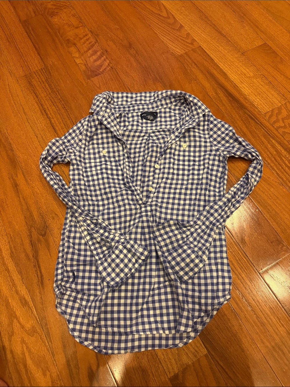 Polo by Ralph Lauren Kids’ Blue and White Gingham 1/2 Button-Down Shirt tunic